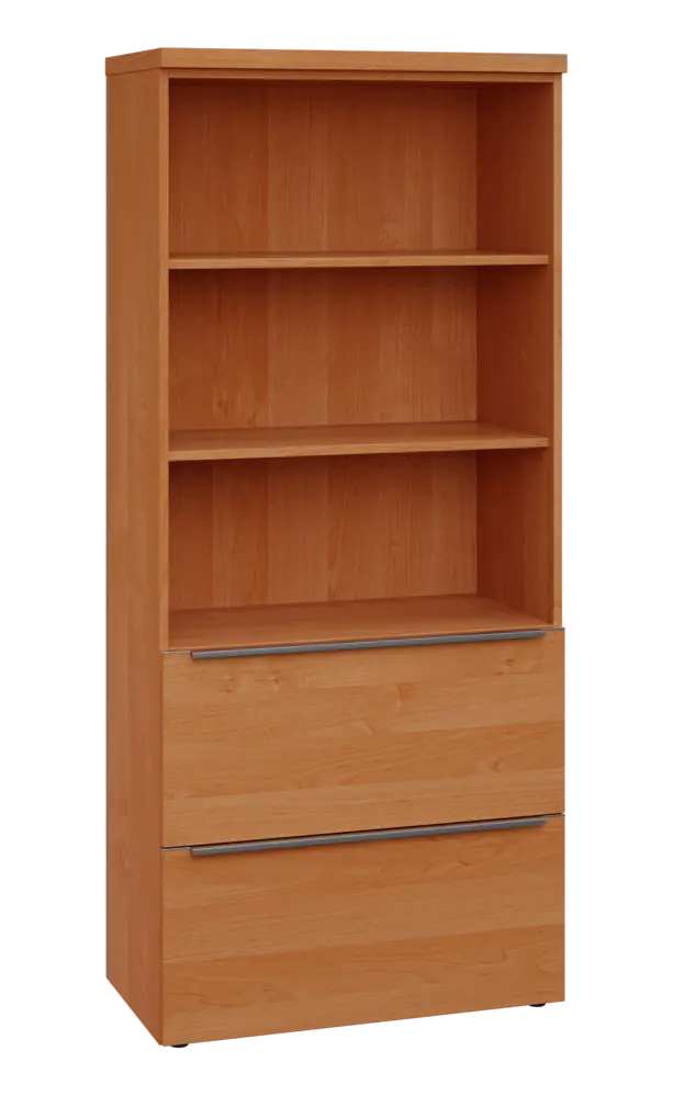 SIN 5 - 82ZN kancelářská skříň, 2-zásuvková/nika, 1820x800x400, olše jantar